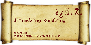Örmény Kerény névjegykártya